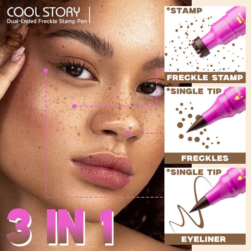 Dual-Head Freckle Stamp Eyeliner Pen